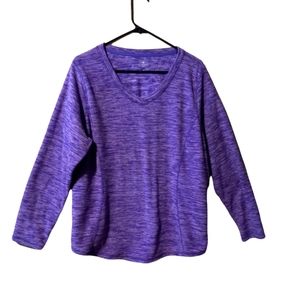 Women's St John's Bay Long Sleeve V Neck Purple Tunic XL